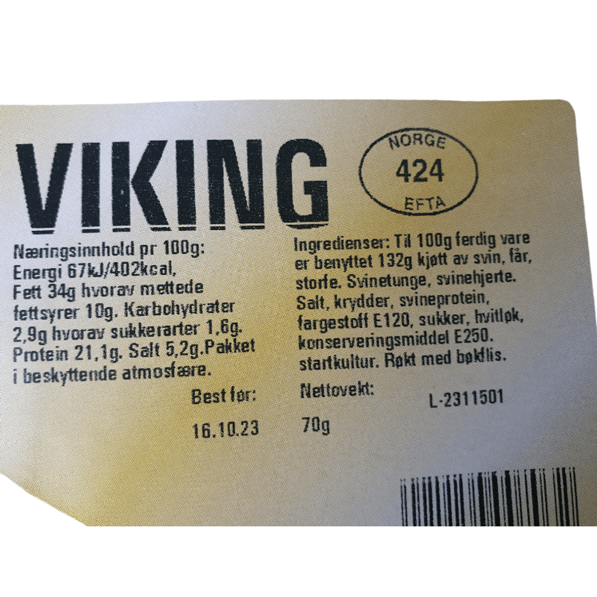 Vikingpølse 70g