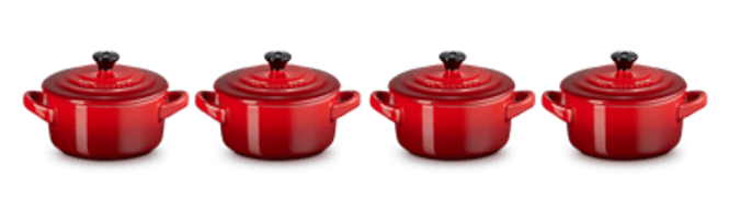 Hovedbilde Le Creuset sett med 4 Minigryter