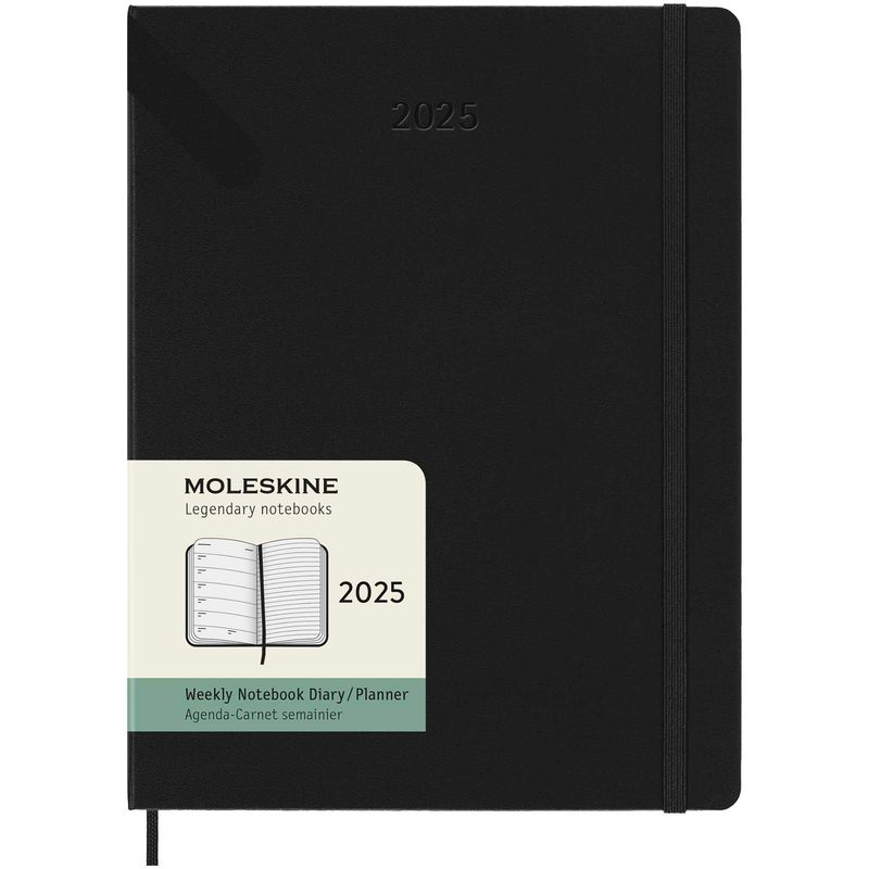 Moleskine 12 måneders ukeskalender ekstra stor, hardt omslag