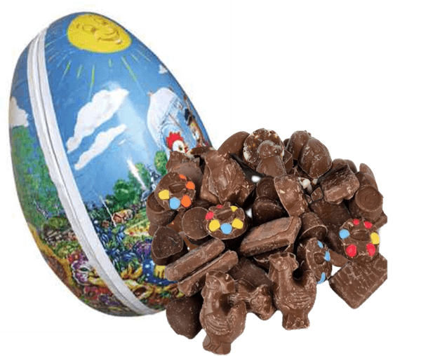 Hovedbilde 23 cm påskeegg med 1 Kg ren sjokoladeblanding