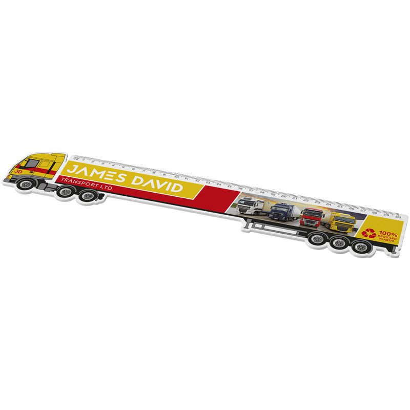 Tait 30 cm lastebilformet linjal av resirkulert plast