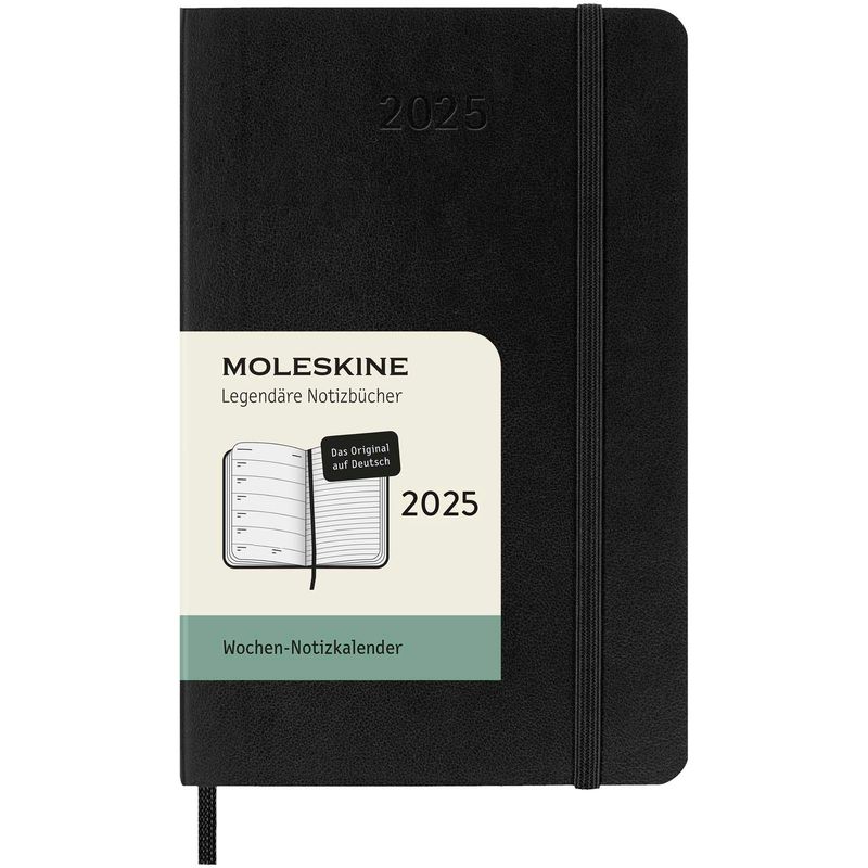 Moleskine 12 måneders ukeskalender lommeformat, mykt omslag, tysk