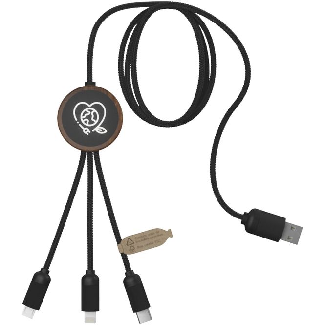 Hovedbilde SCX.design C36 3-i-1 rPET ladekabel med lysende ...