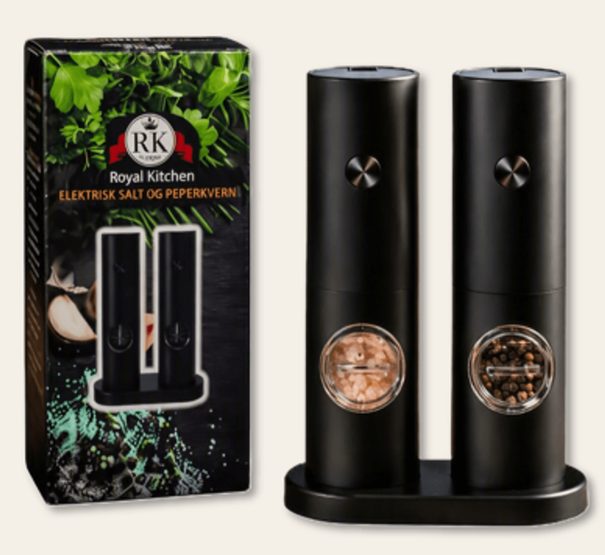 Royal Kitchen elektrisk salt- og pepperkvern